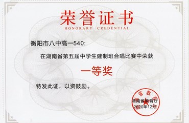 2020年湖南省中小学建制班合唱比赛一等奖